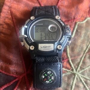 Digital Black Watch with Compass new battery